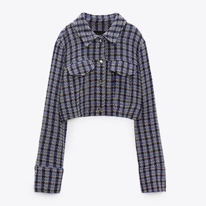 ZARA TEXTURED CROPPED JACKET